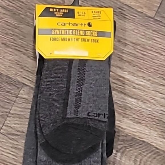 Carhartt Force Synthetic Blend Midweight Crew Socks- 3PK - Picture 3 of 4